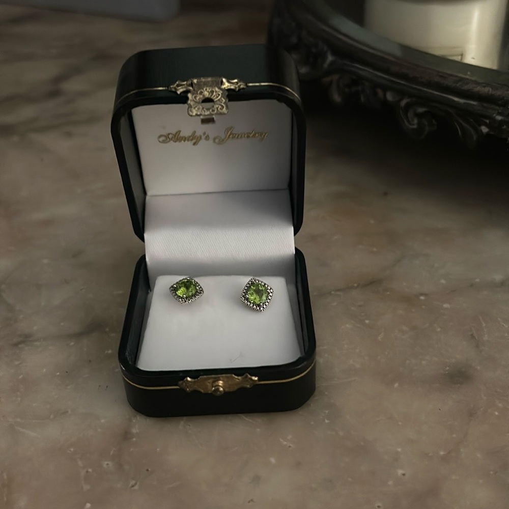 Real peridot stud earrings
